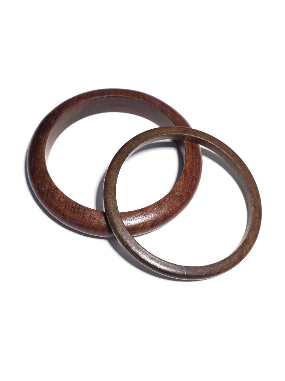 Wood bangle bracelet duo